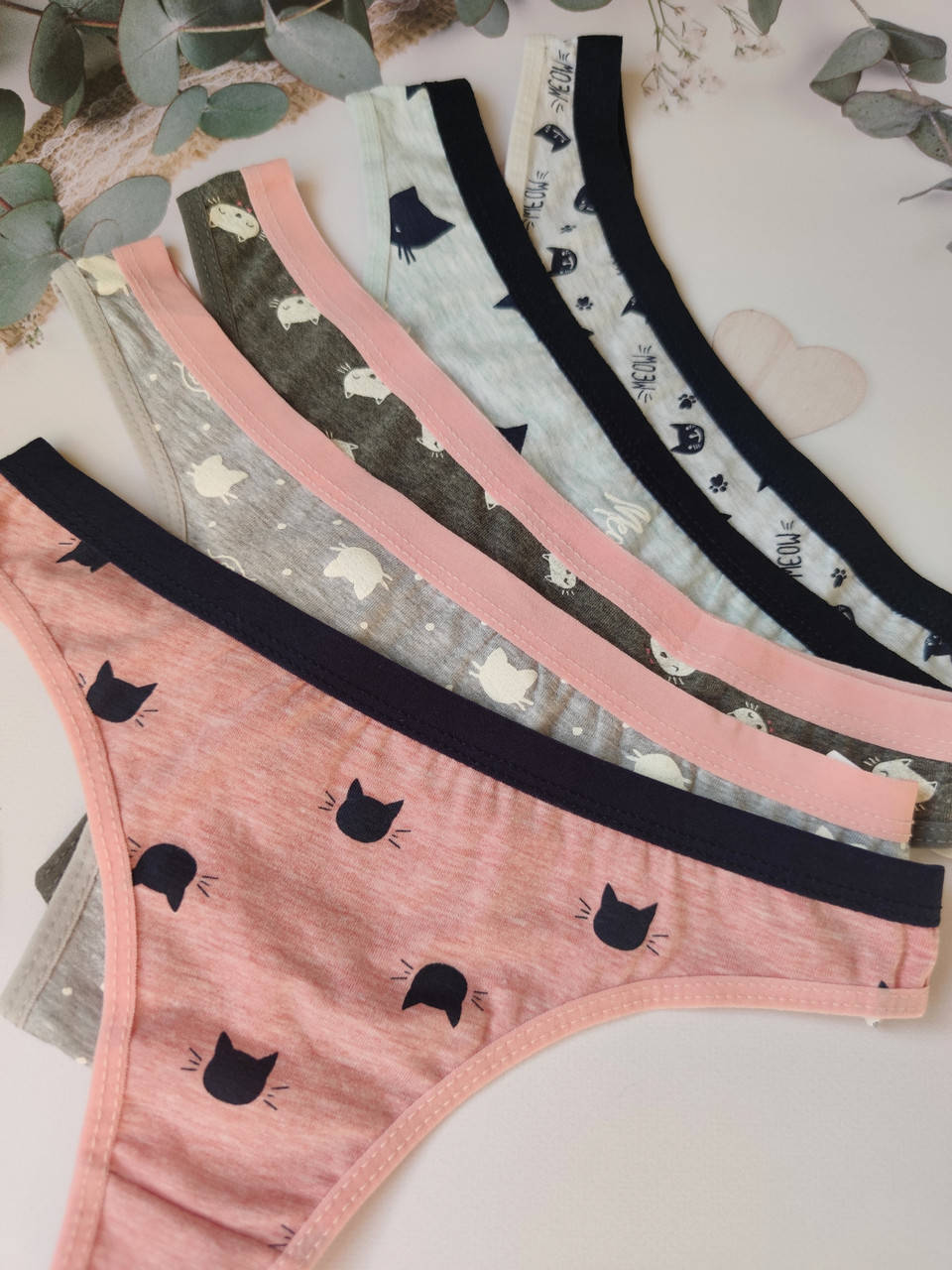 

Трусики стринги женские 5 шт, Коричневый