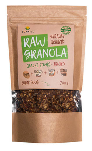 

Raw-granola миндаль-фундук, 200 гр, SunFill