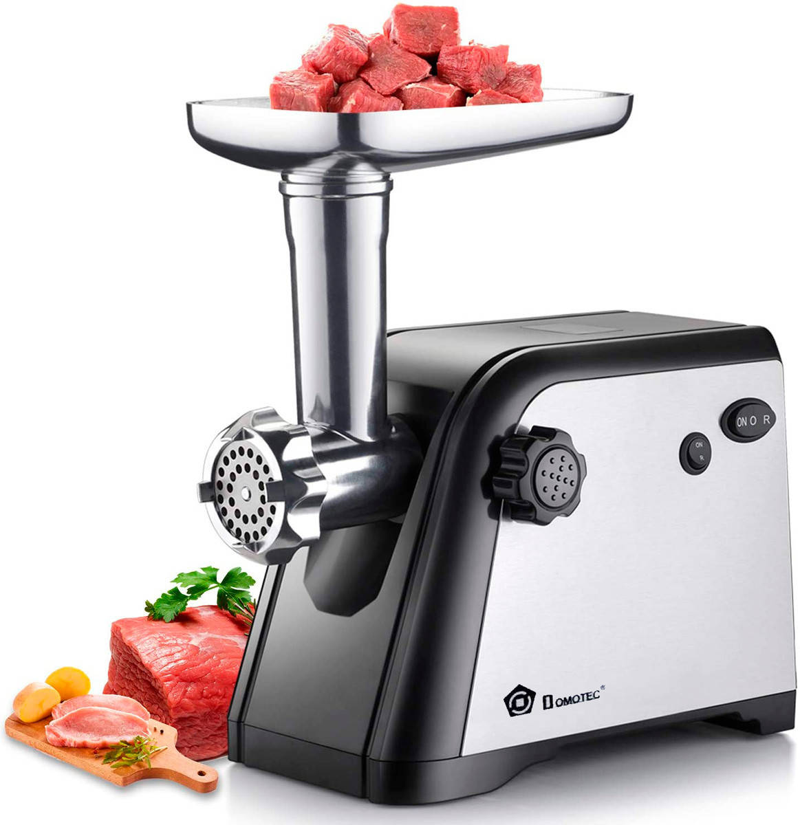 

Электромясорубка Domotec MS-2024 3000 Вт с соковыжималкой / Электрическая мясорубка с насадками