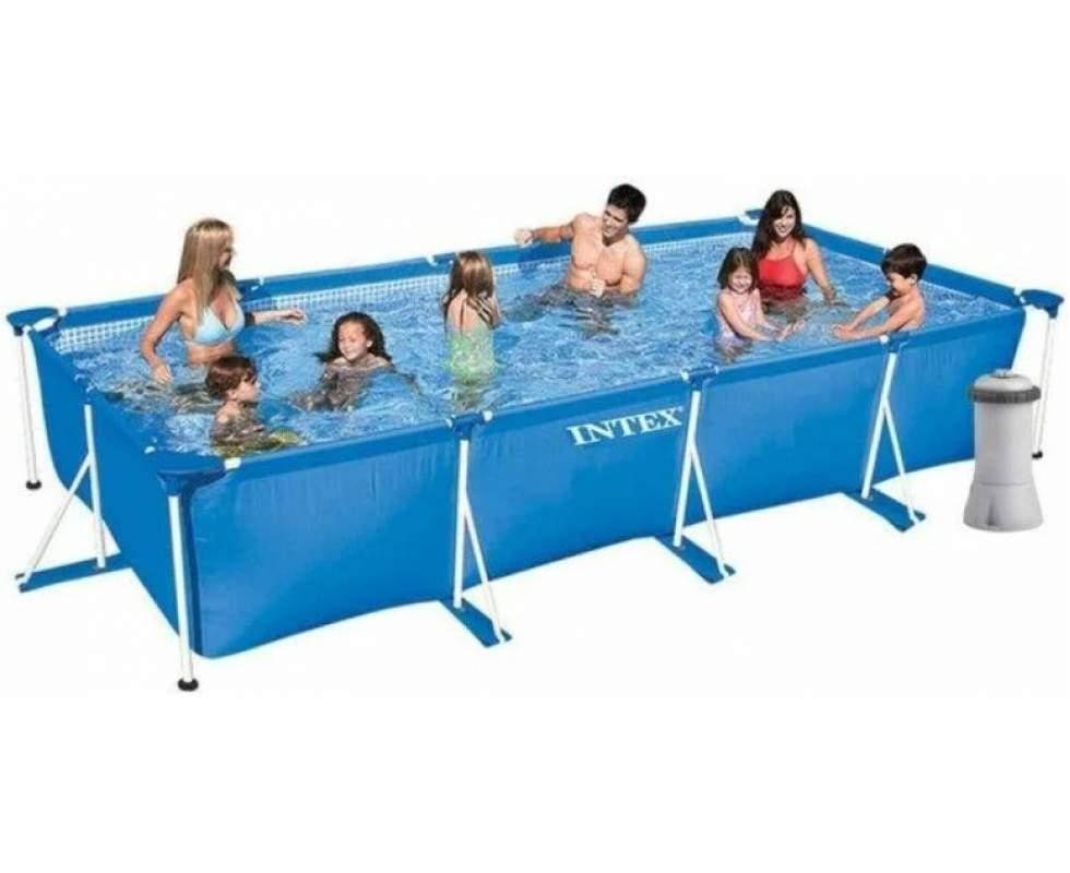 

Бассейн каркасный прямоугольный (450х220х84 см, 7127л, фильтр) Intex 28274 NP Синий
