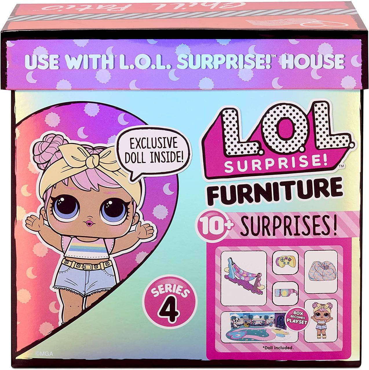

Стильный интерьер - набор с куклой ЛОЛ Леди-Релакс на отдыхе LOL Surprise Furniture Chill Patio with Dawn Doll