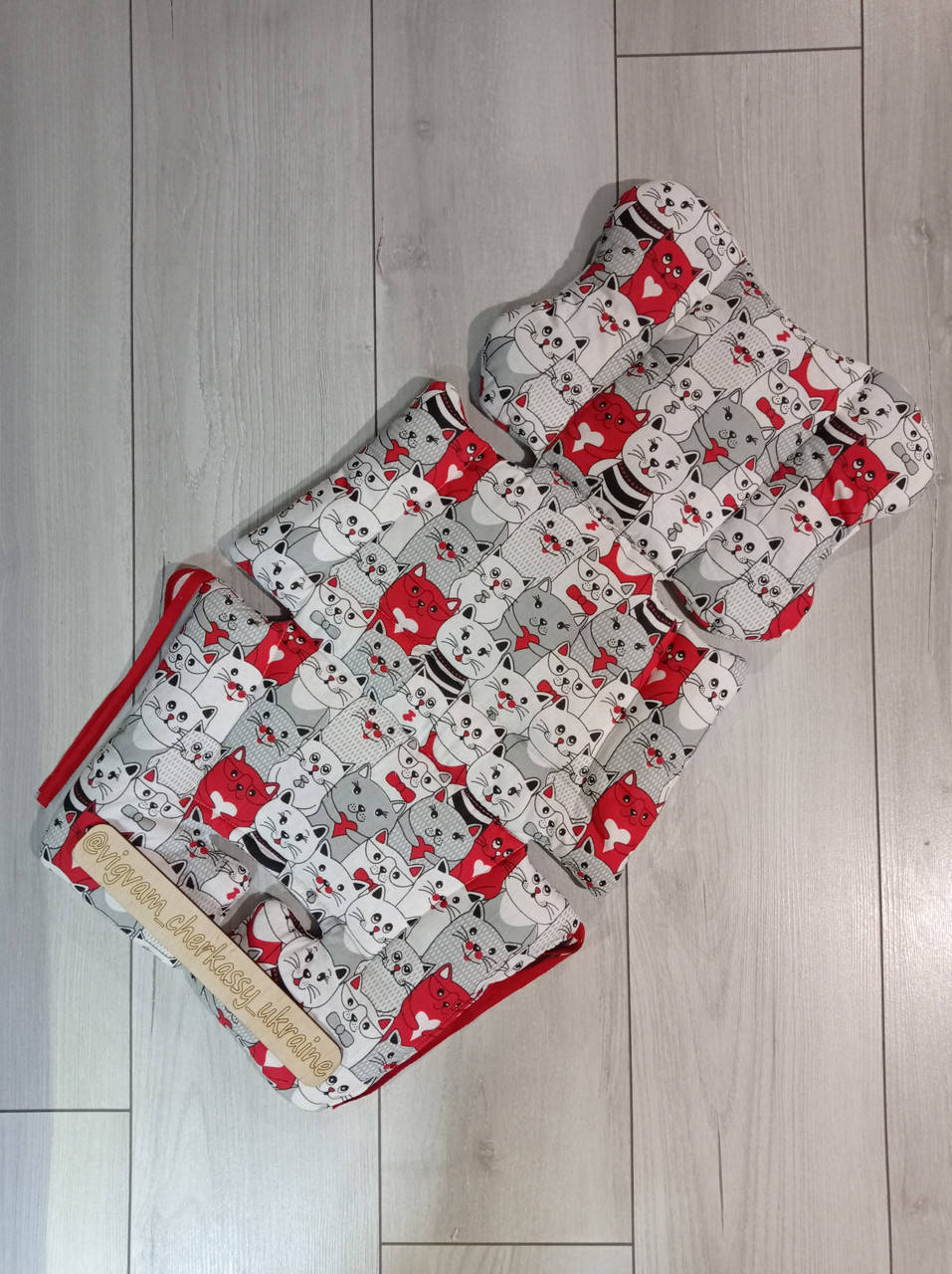 

Матрасик в коляску универсальный зимний двохсторонний бабочка на хлопкопоне синтепоне летний теплый Хлопкопон, Черный