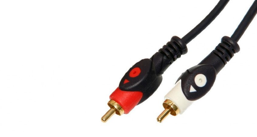 

Кабель 2 RCA на 2 RCA (тюльпан), Gold 3m, Черный