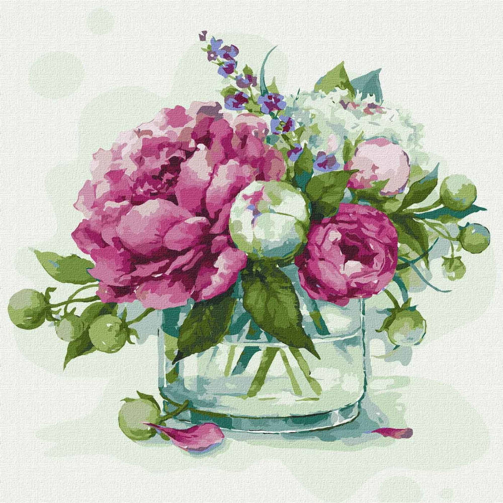 

Картина по номерам Сказочные пионы 25*25см в термопакете ТМ Идейка Украина (KHO2970)