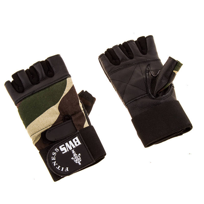 

Перчатки атлетические ARMY кожа, напульсник, черные M