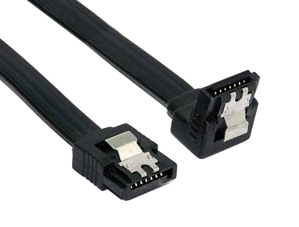 

Кабель SATA 3.0 с защёлками угловой черный