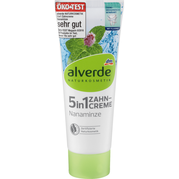 

Зубная паста для полости рта с ароматом Мяты Alverde 5in1 Zahncreme Nanaminze 75 мл