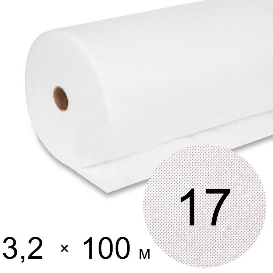 

Агроволокно белое 17 uv - 3,2 × 100 м (Гекса), Белый