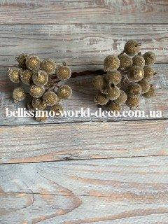 

Калина в сахаре, Золотистая, 40 шт, d 12 мм, Серебристый