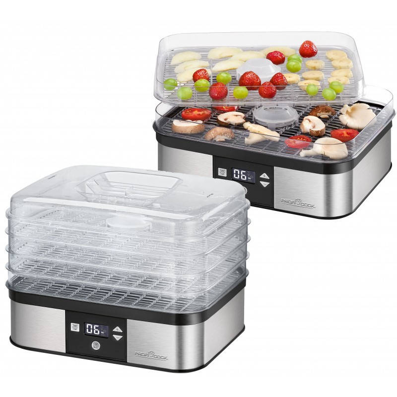 

Сушилка для овощей и фруктов Profi Cook PC-DR 1116 на 4 секции с ЖК-дисплеем и защитой от перегрева + таймер 8