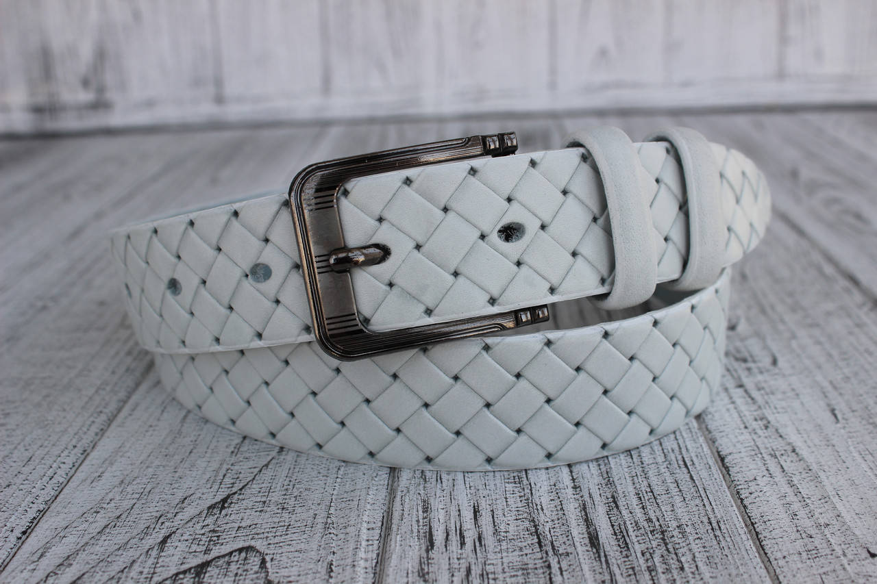 

Світло сірий чоловічий ремінь 35мм "New Collection", Светло-серый