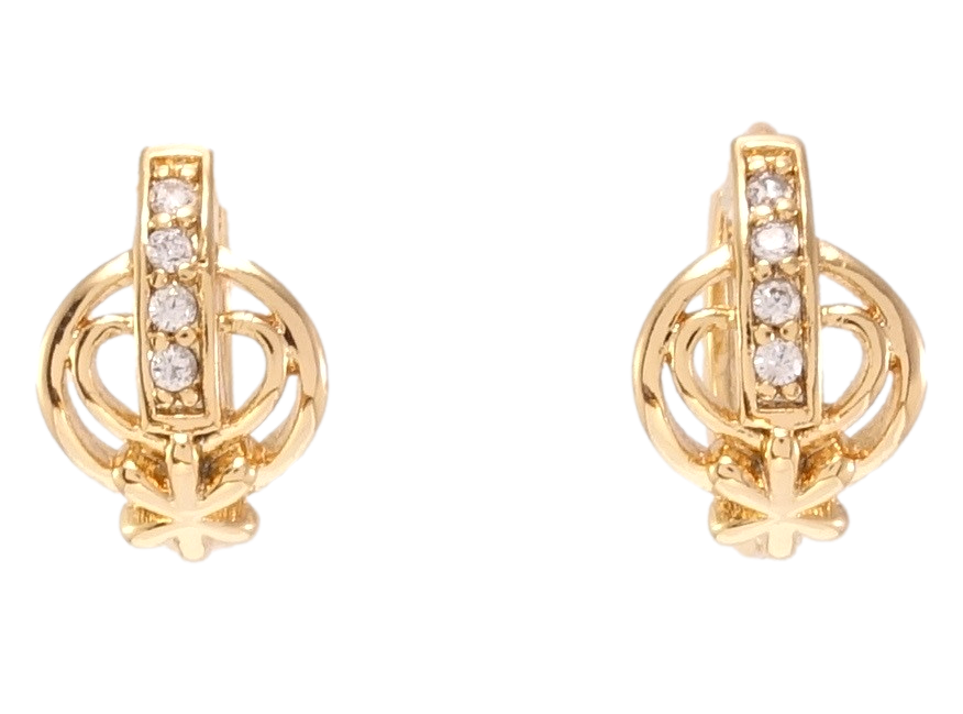 

Серьги Xuping Позолота 18K колечки "Фантазийный орнамент с цирконием"