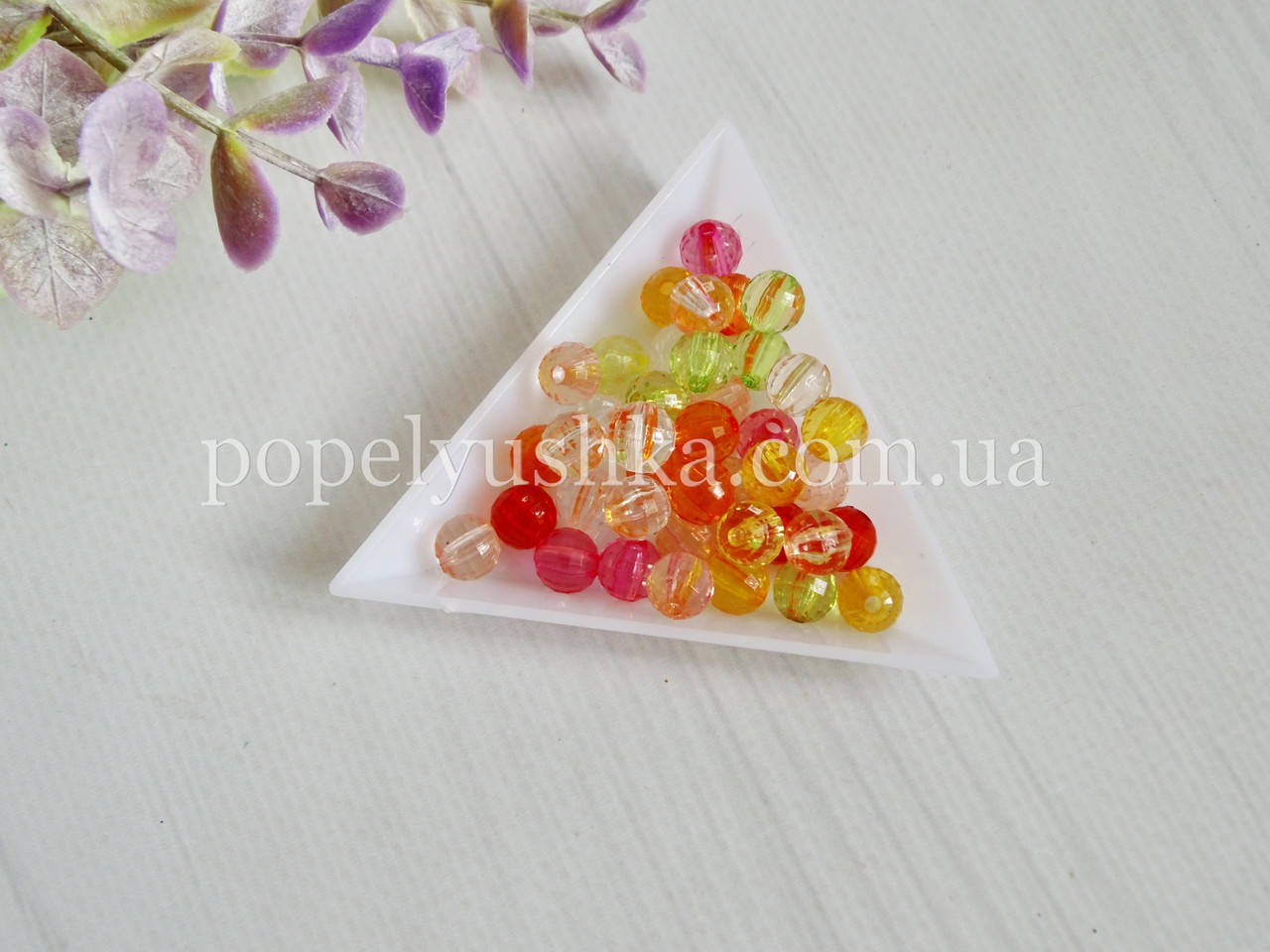 

Бусины 10 мм акриловые граненые круглые микс (20 шт.)