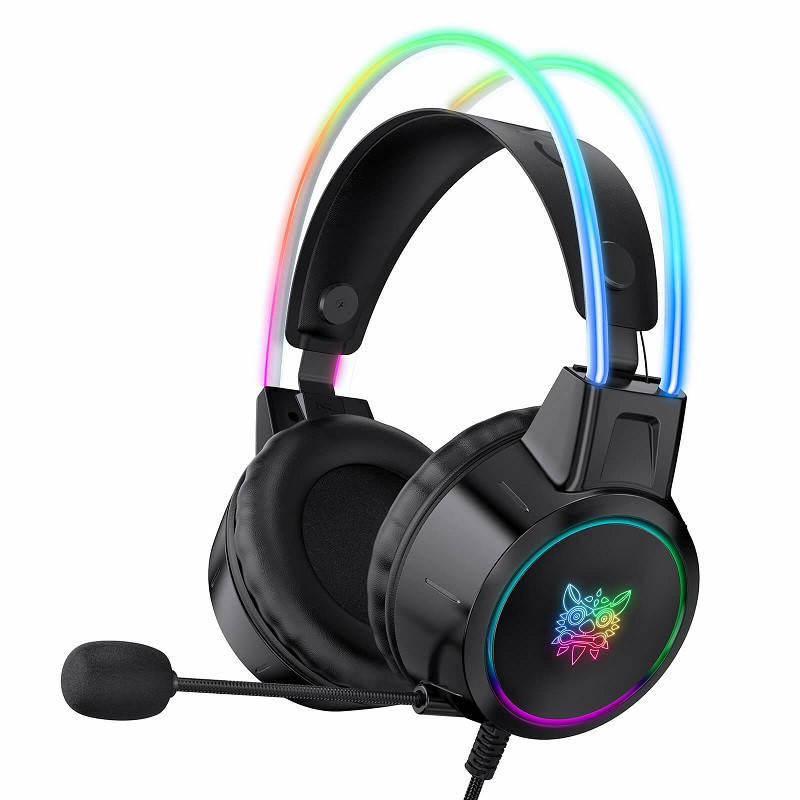 

Наушники игровые ONIKUMA X15 PRO с микрофоном RGB подсветкой, черные, Черный