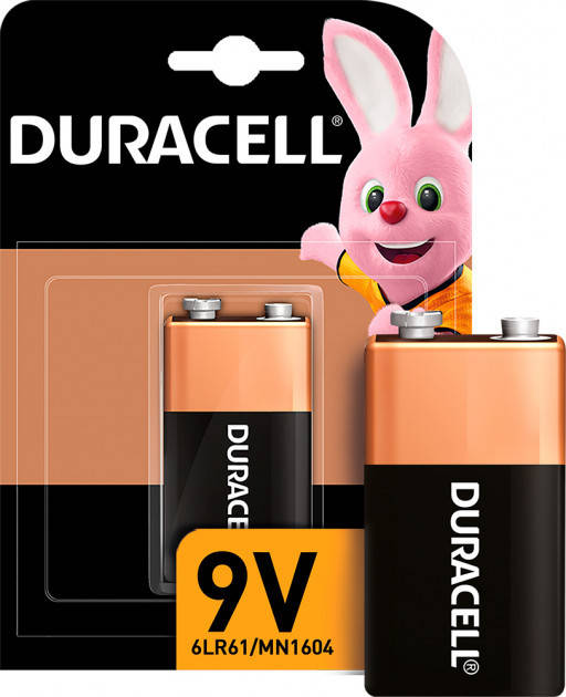 

Батарейка DURACELL крона 9V 6F22/6LR61