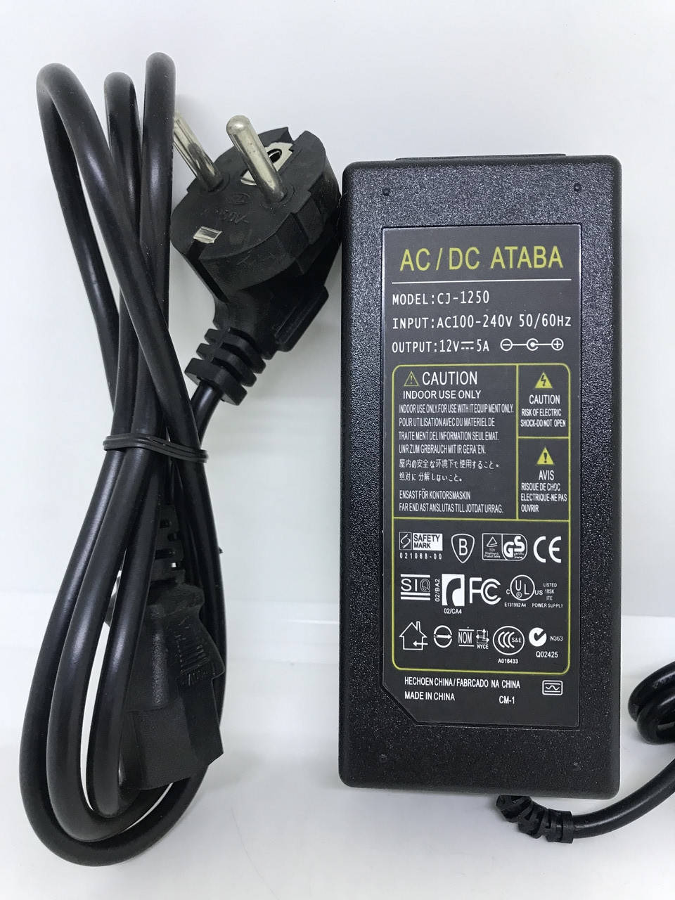 

Блок питания адаптер 12V 5A 60W стабилизированный пылезащищенный корпус