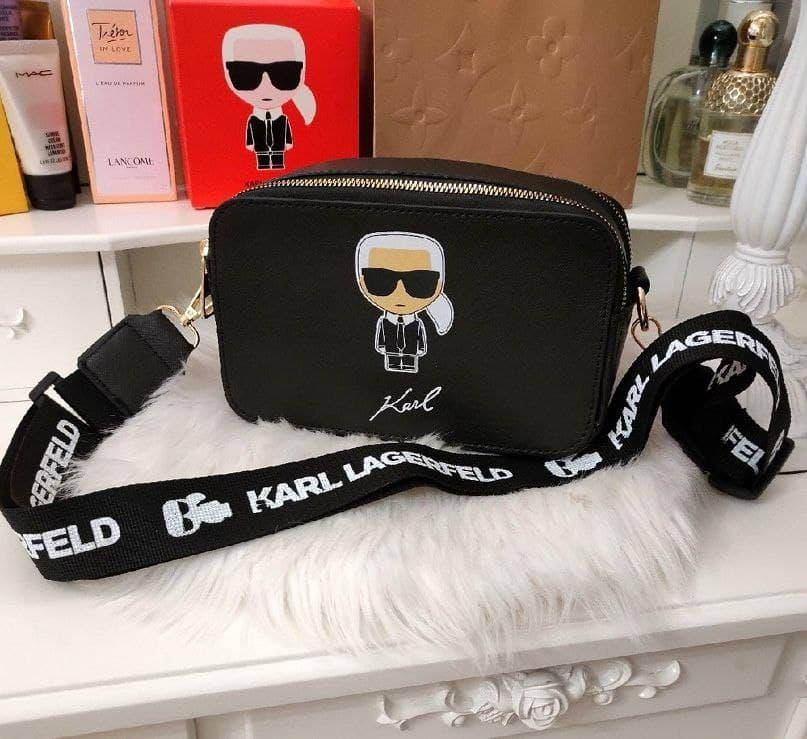 

Сумка женская черная Karl Lagerfeld Клатч черный Сумочка Карл Лагерфельд Кросс-боди