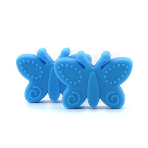 

Бабочка бусина силиконовая Голубой яркий