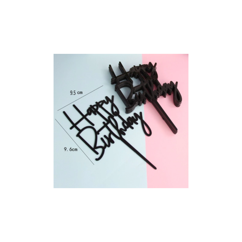 

Топер Happy Birthday черный 45472