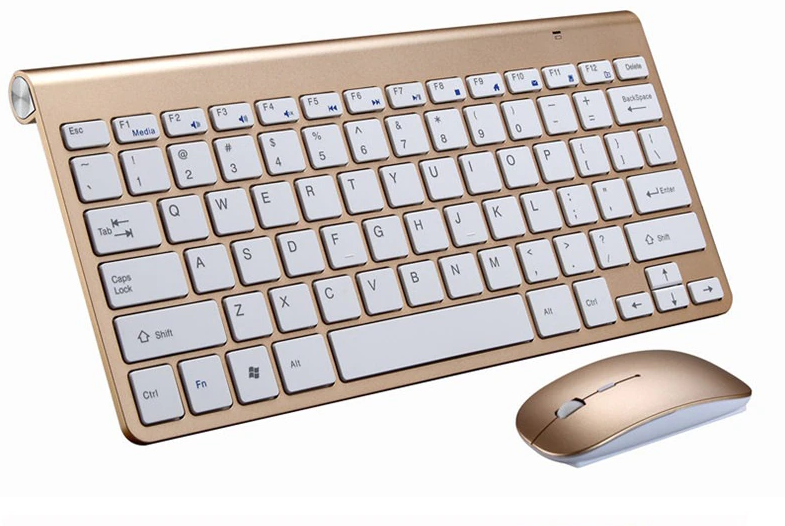 

Беспроводная клавиатура и мышь UKC 901 в стиле Apple, комплект беспроводной клавиатура и мышка для ПК, Золотистый
