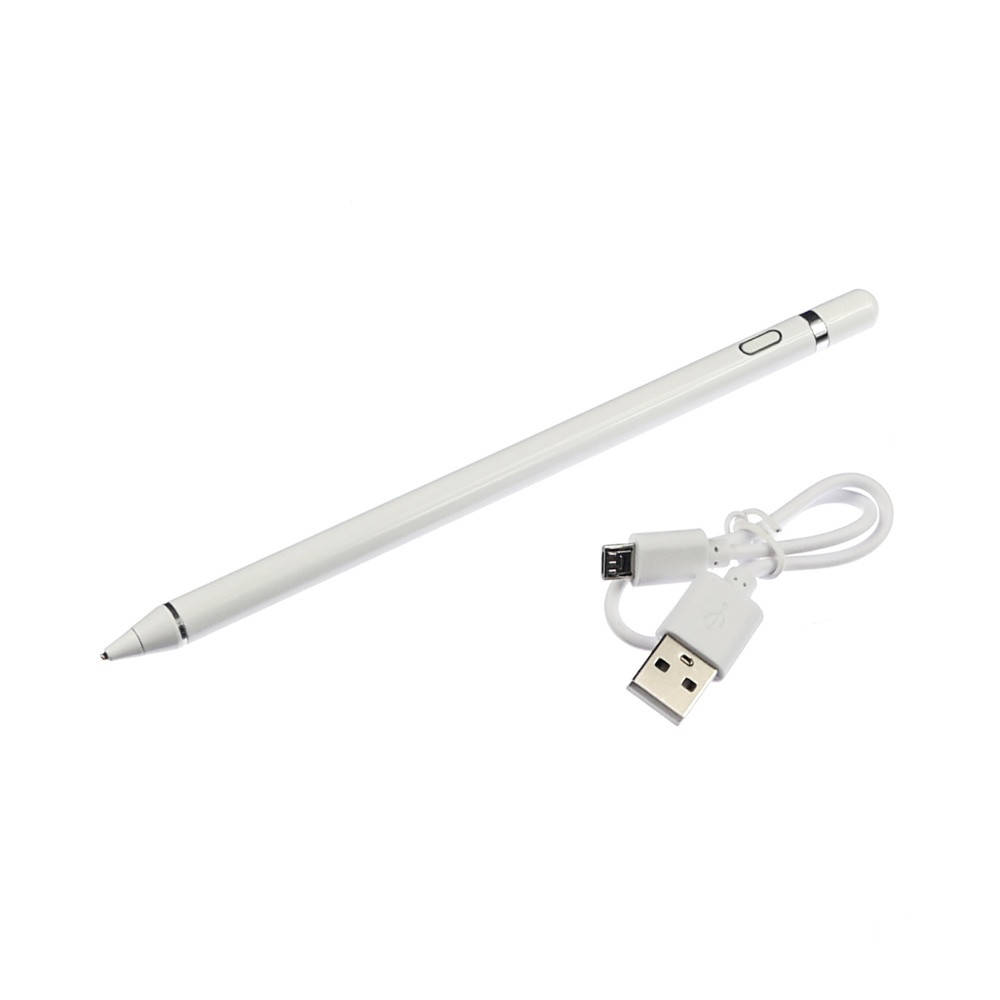 

Стилус ёмкостный, высокоточный, активный , со встроенной батареей, алюминиевый, белый, с кнопкой Вкл/Выкл