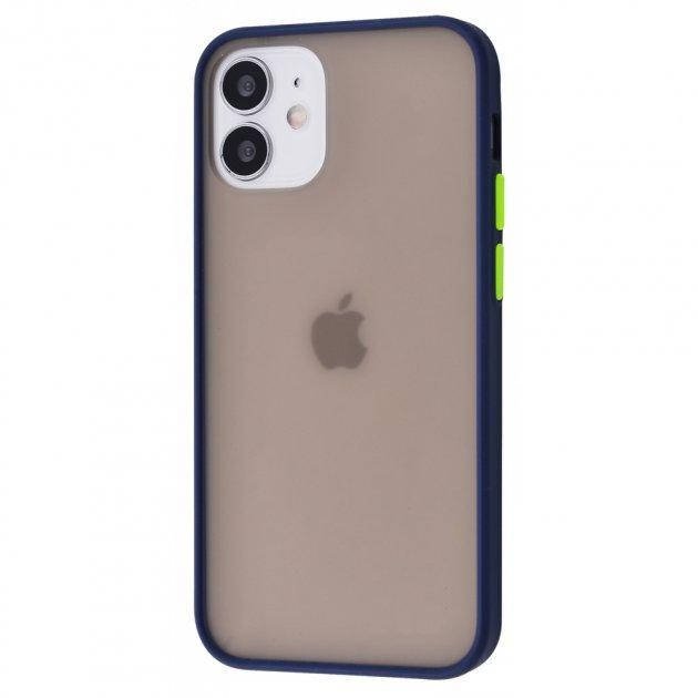 

Противоударный матовый чехол для iPhone 12 Синий