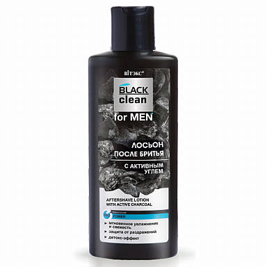 

BLACK CLEAN FOR MEN_ ЛОСЬЙОН після гоління з активним вугіллям, 150 мл