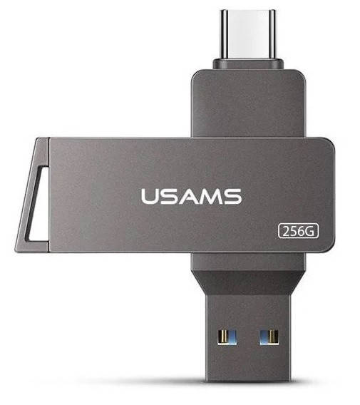 

Флешка USAMS US-ZB202 Type-C OTG USB3.0 256Гб серая, Серый