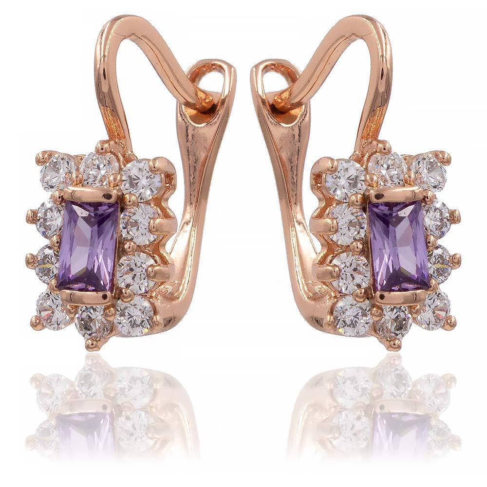 

Серьги 1,7 см лиловый (Медицинское золото)