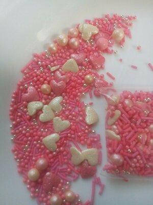 

Посыпка кондитерская смесь перламутровые сердечки