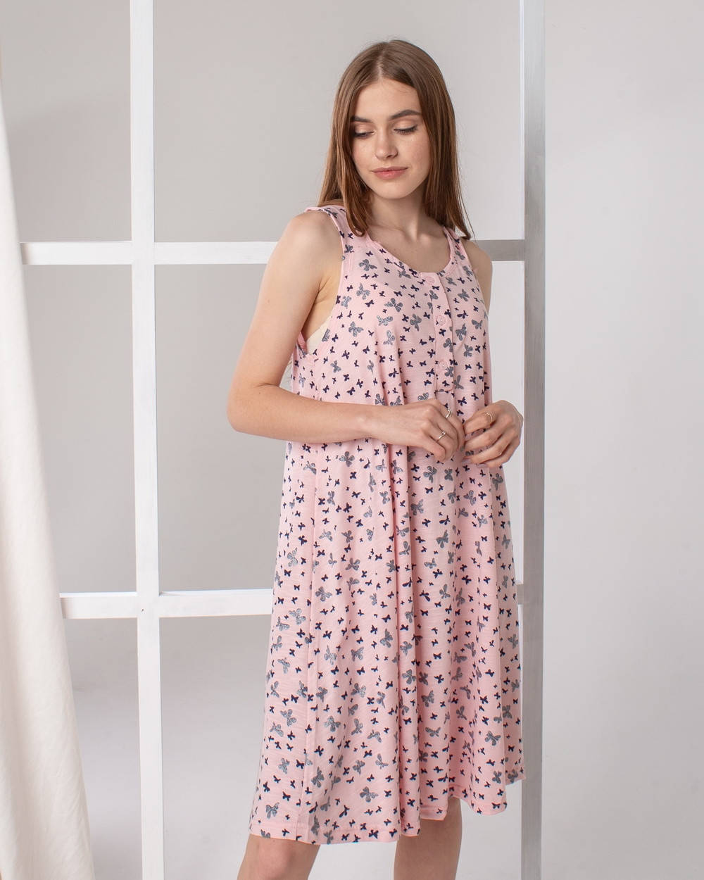 

Домашнее летнее платье, сорочка для беременных и кормящих Nicoletta 7321