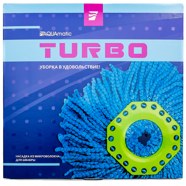 

Насадка из микроволокна синяя для швабры TURBO AQUAmatic GREENWAY., Белый
