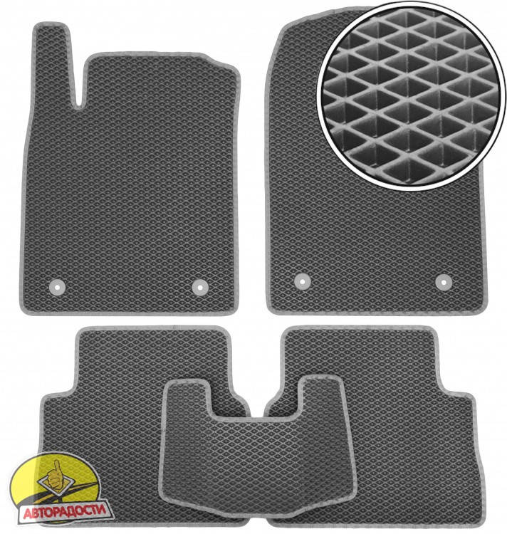 

Коврики в салон для Opel Vectra C '02-08, седан/хетчбек, EVA-полимерные, серые (Kinetic), Серый