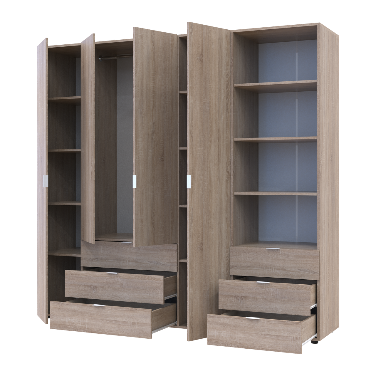 Шафа для одягу Doros Гелар Дуб сонома 4ДСП з пеналом 215х49.5х203.4 (42005182) 2