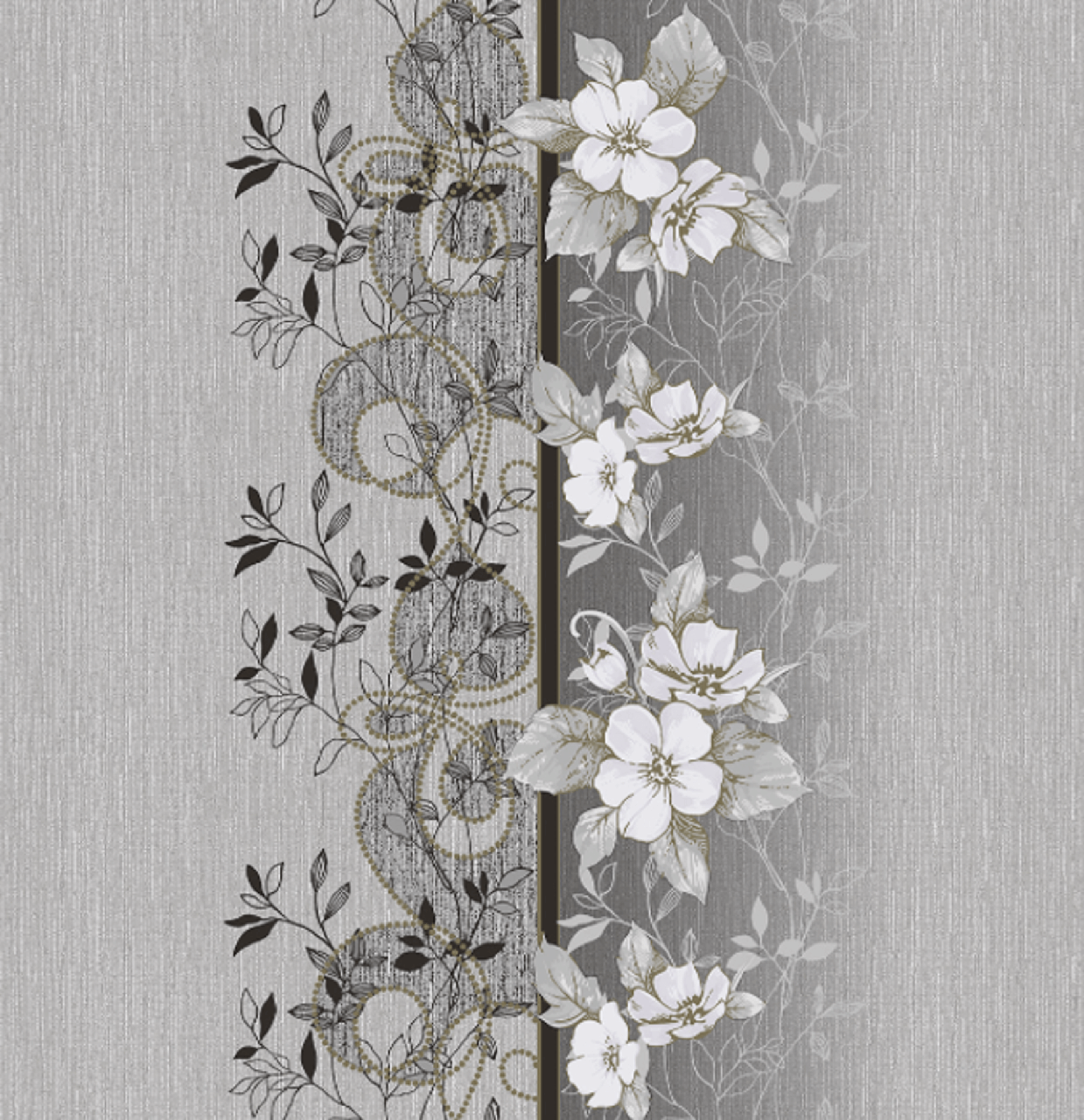 

Обои бумажные симплекс Азра, черный с белым