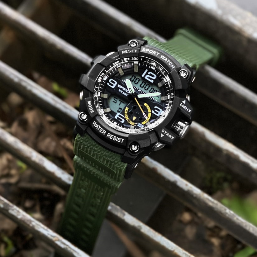 

Армейские часы мужские противоударные будильник подсветка секундомер Sanda 759 Оригинал