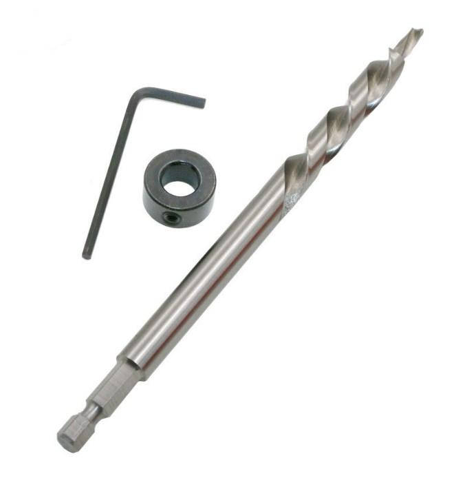 

Сверло двухступенчатое 9.5 мм для соединения на косой шуруп с ограничителем, шестигранный хвостовик, 161 мм