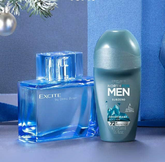 

Набір туалетна вода Excite by Dima Bilan + кульковий дезодорант антиперспірант North For Men