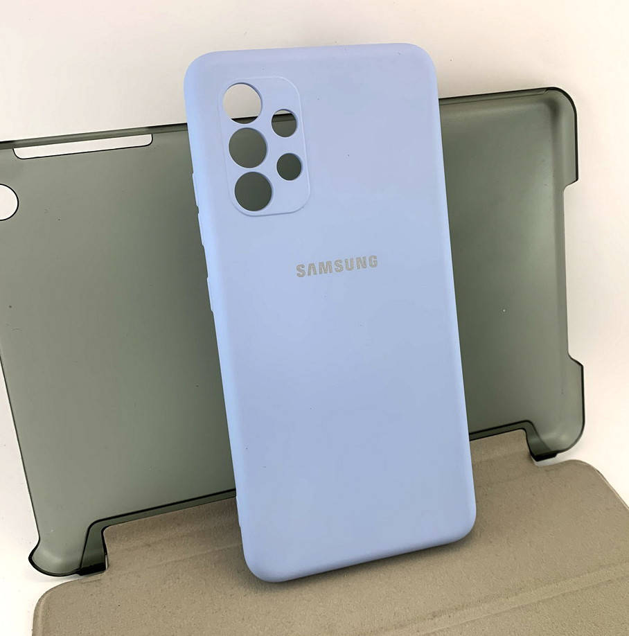 

Чехол для Samsung Galaxy A32, A325 4G накладка бампер Silicone Case Full силиконовый голубой матовый