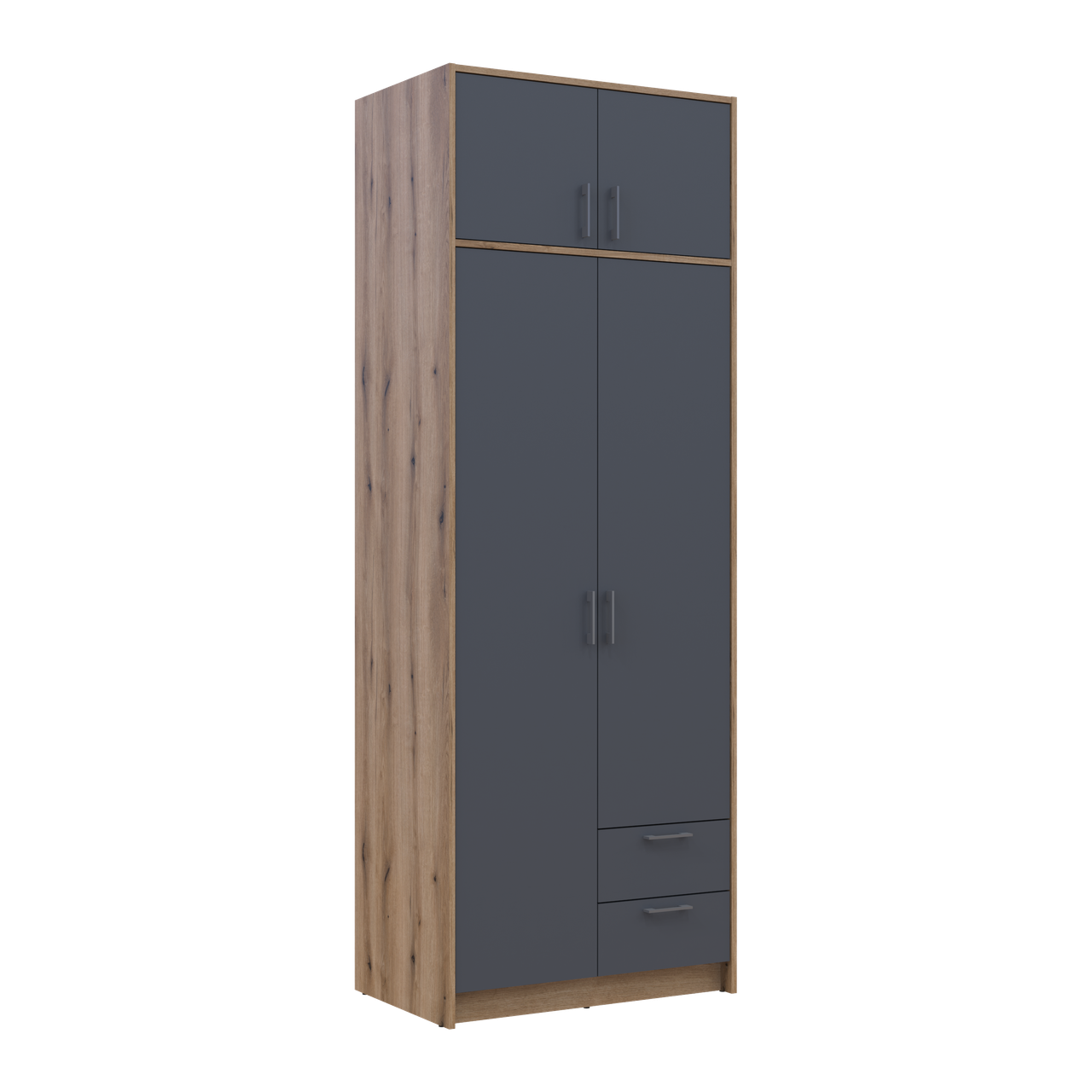 Розпашна Шафа для одягу Doros Ронді з антресолею Дуб Артізан/Графіт 2ДСП 82х52х236 (80737808) 6