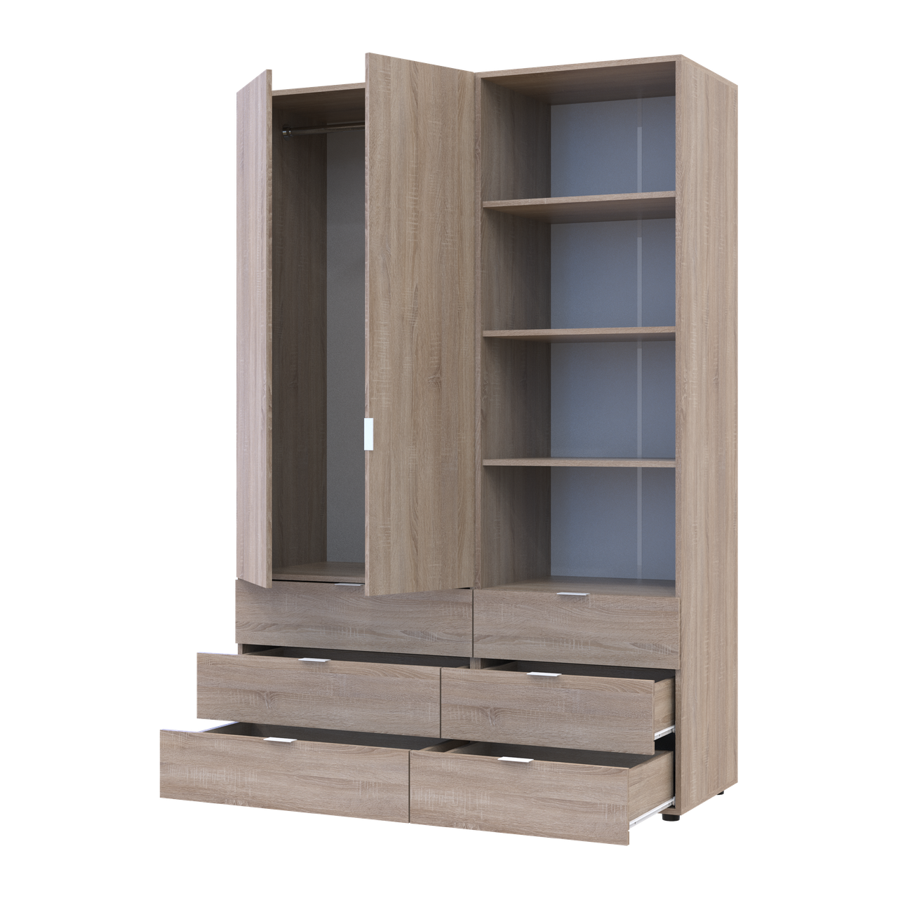 Шафа для одягу Doros Гелар Дуб сонома 2ДСП з пеналом 137.5х49.5х203.4 (42005180) 2