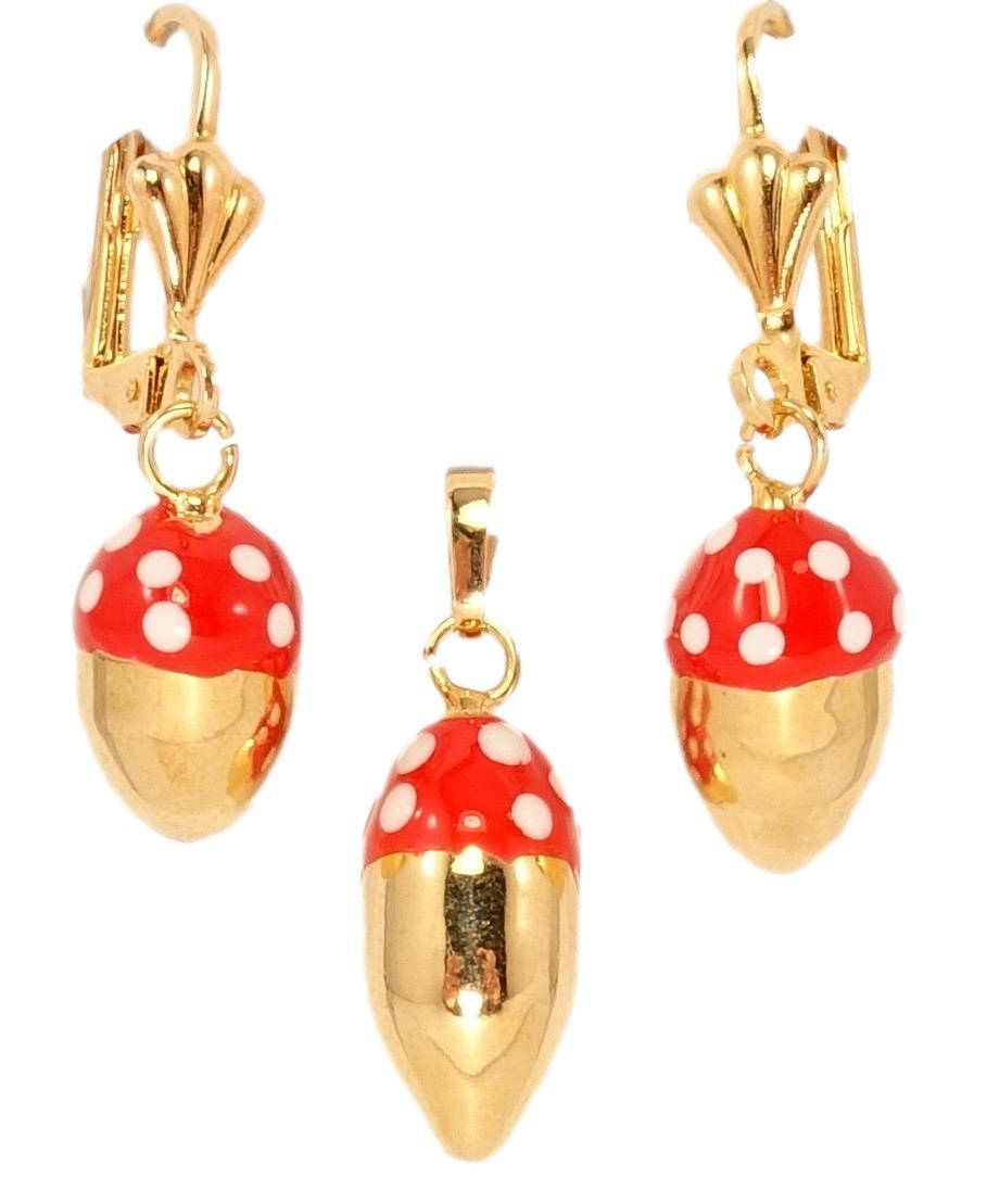 

Набор детский XP Позолота 18К Серьги Кулон "Мухоморчики"