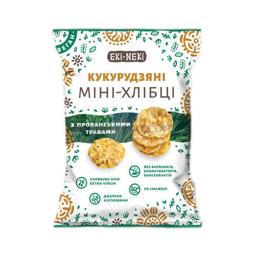 

Мини-Хлебцы кукурузные с травами 40г Эки-Неки