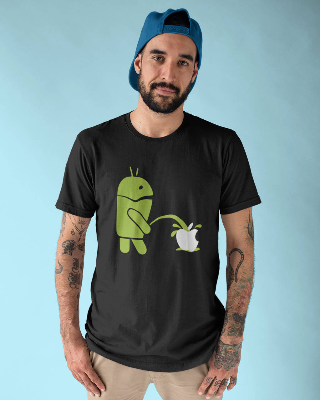 

Футболка мужская чёрная с принтом "Android" XL