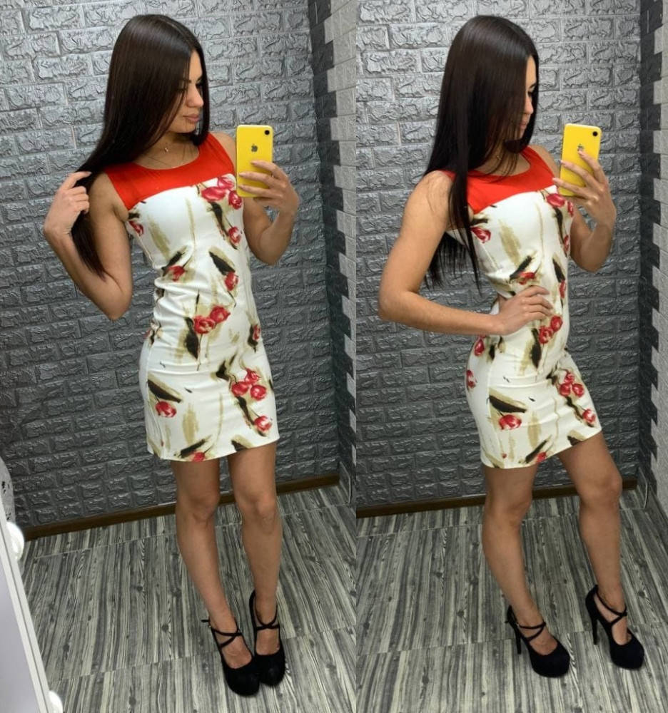 

Летнее платье со вставкой сетка