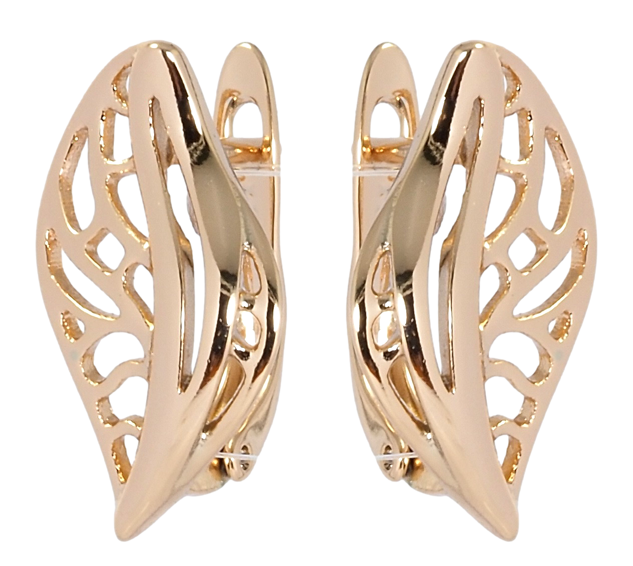 

Серьги XP Позолота 18К английский замок "Резные листики"