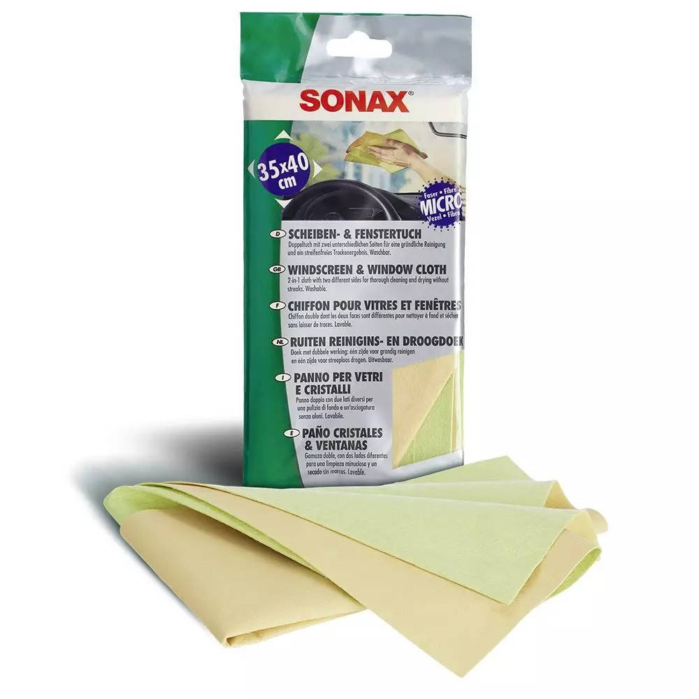 

Двухслойная салфетка из микрофибры и синтетической замши для стекла SONAX Scheiben & Fenstertuch (416700)