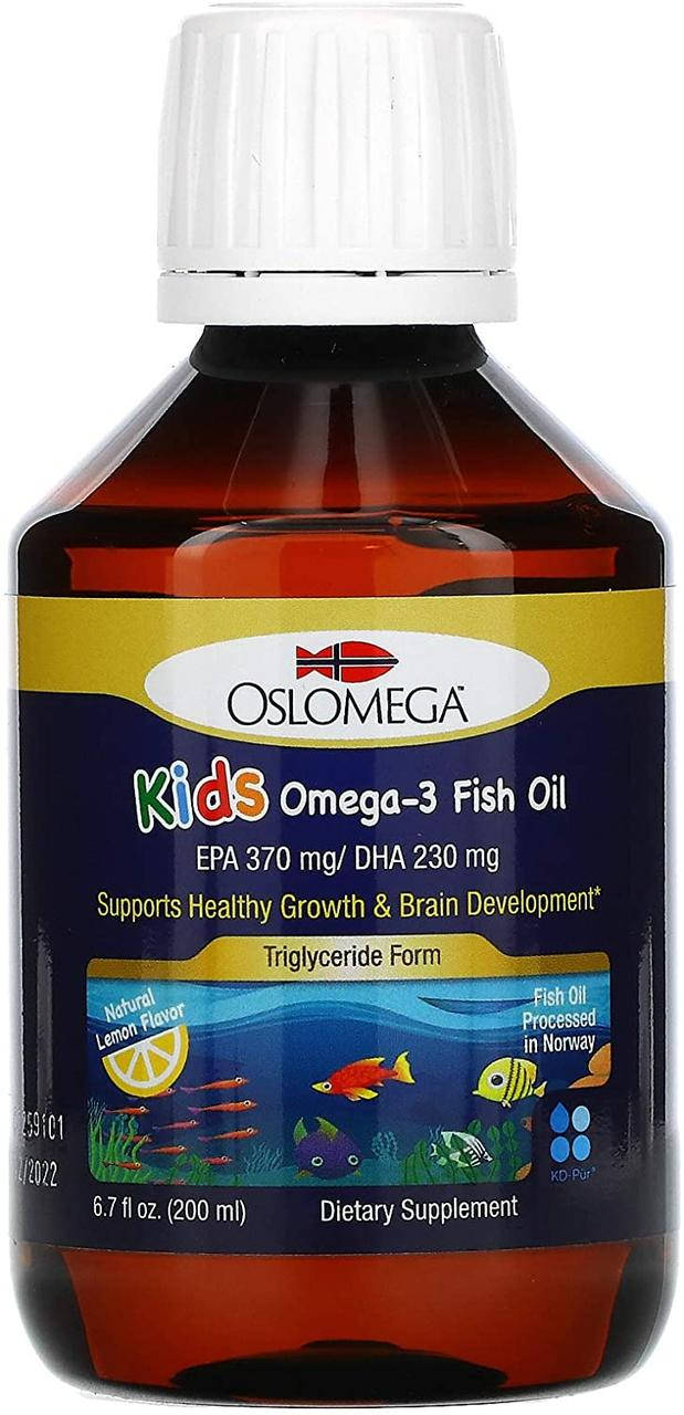 

Oslomega Norwegian Kids Omega-3 Fish Oil 200 ml со вкусом лимона