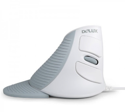 

Вертикальная эргономичная проводная USB мышь Delux M618 White, Серый