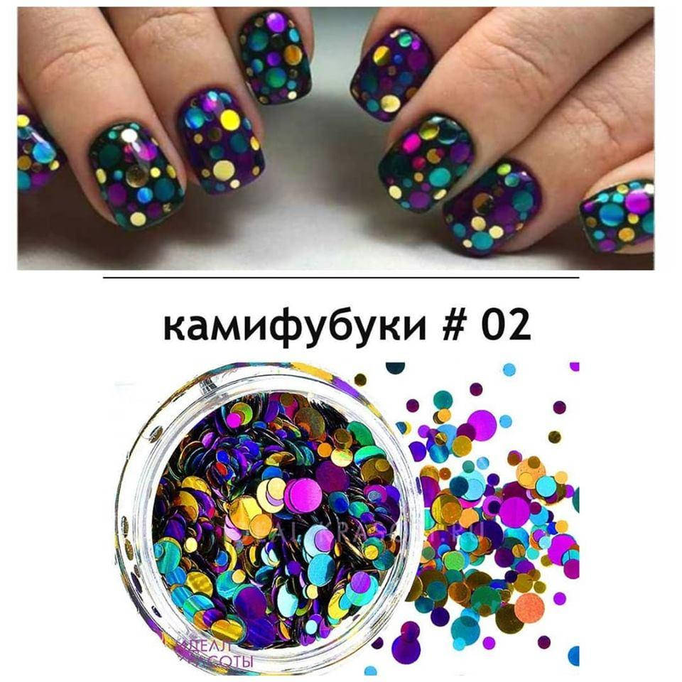 

Камифубуки для дизайна ногтей ( Конфетти ), Разные цвета